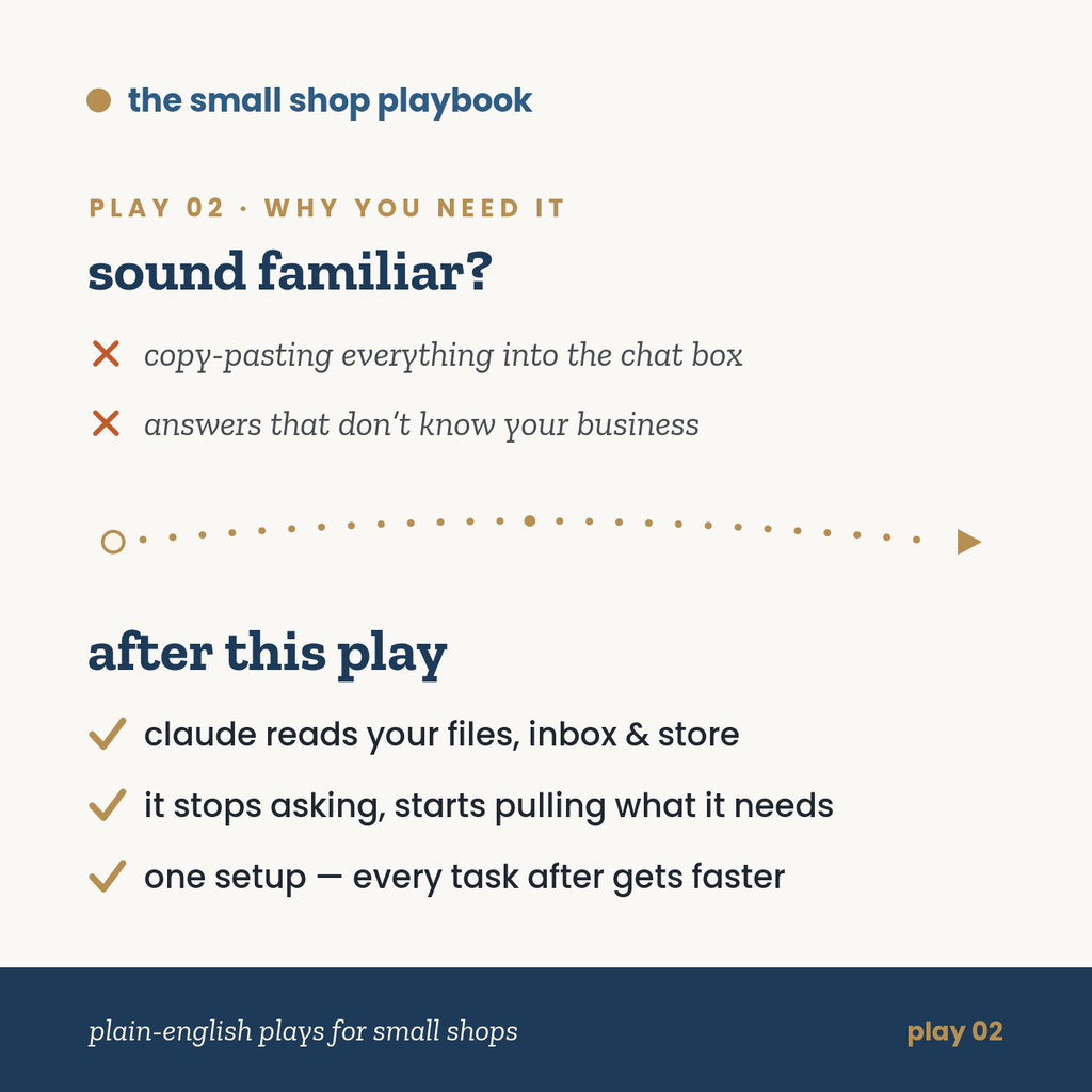 play 02 · connecting your tools