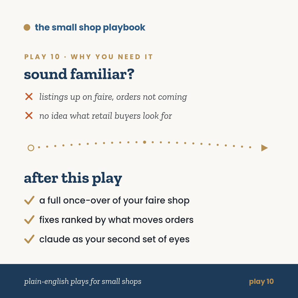play 10 · your faire shop audit