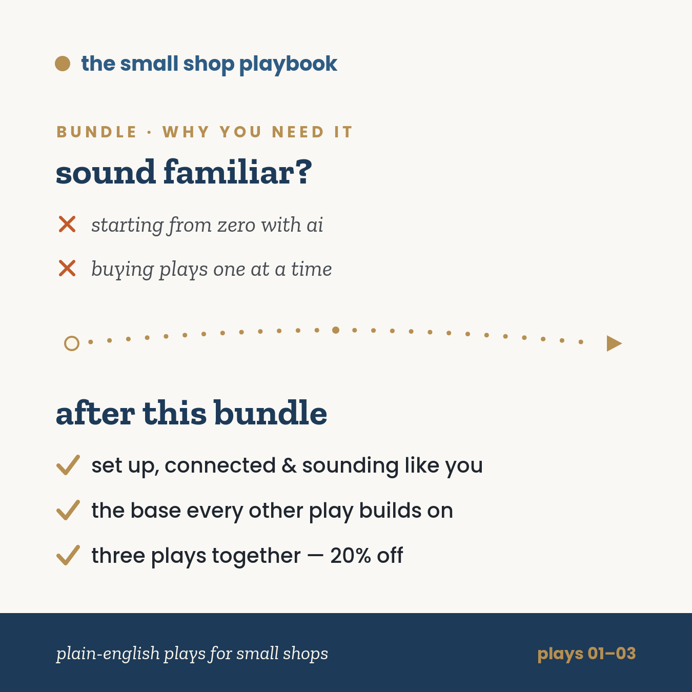 the starter bundle · plays 01–03