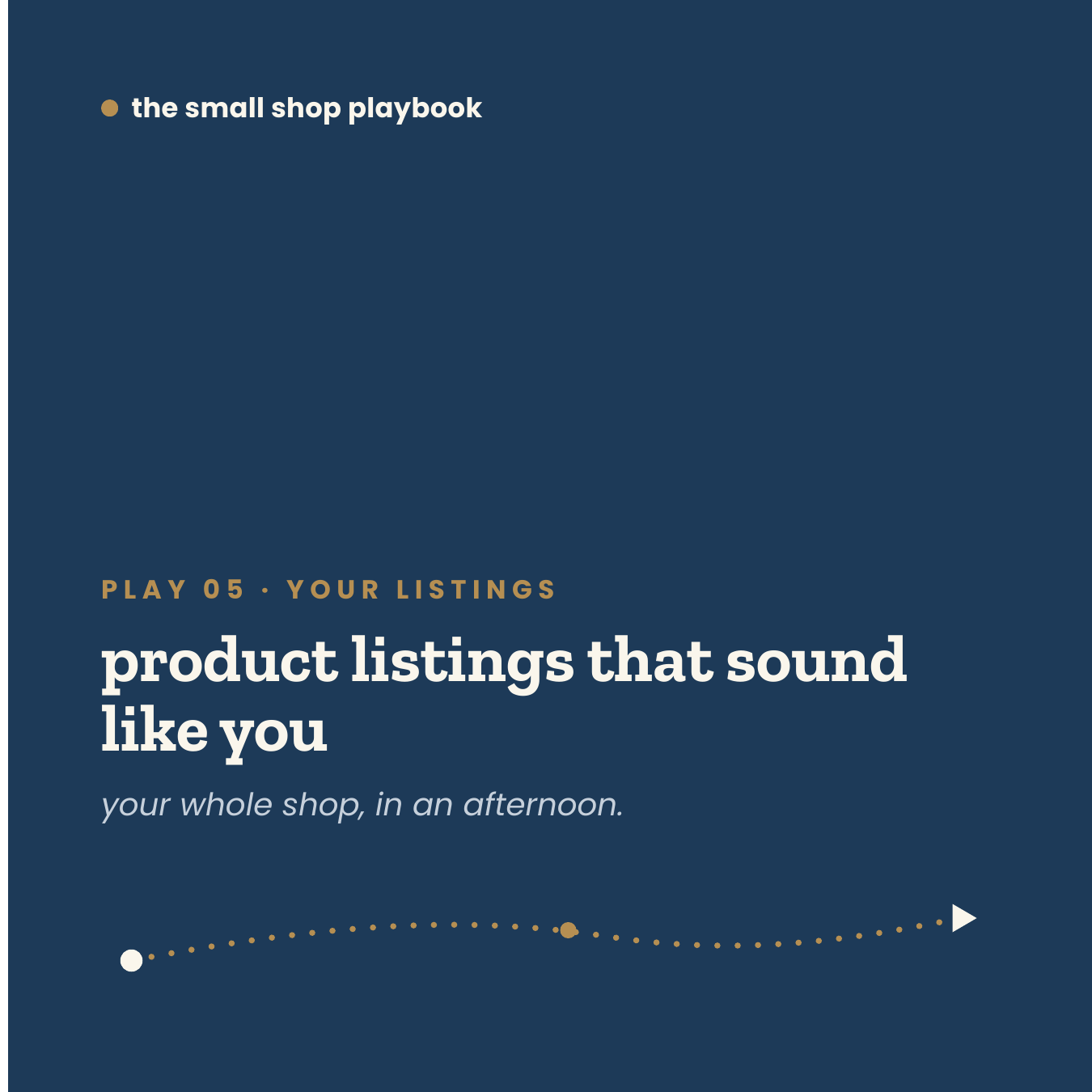 play 05 · product listings that sound like you